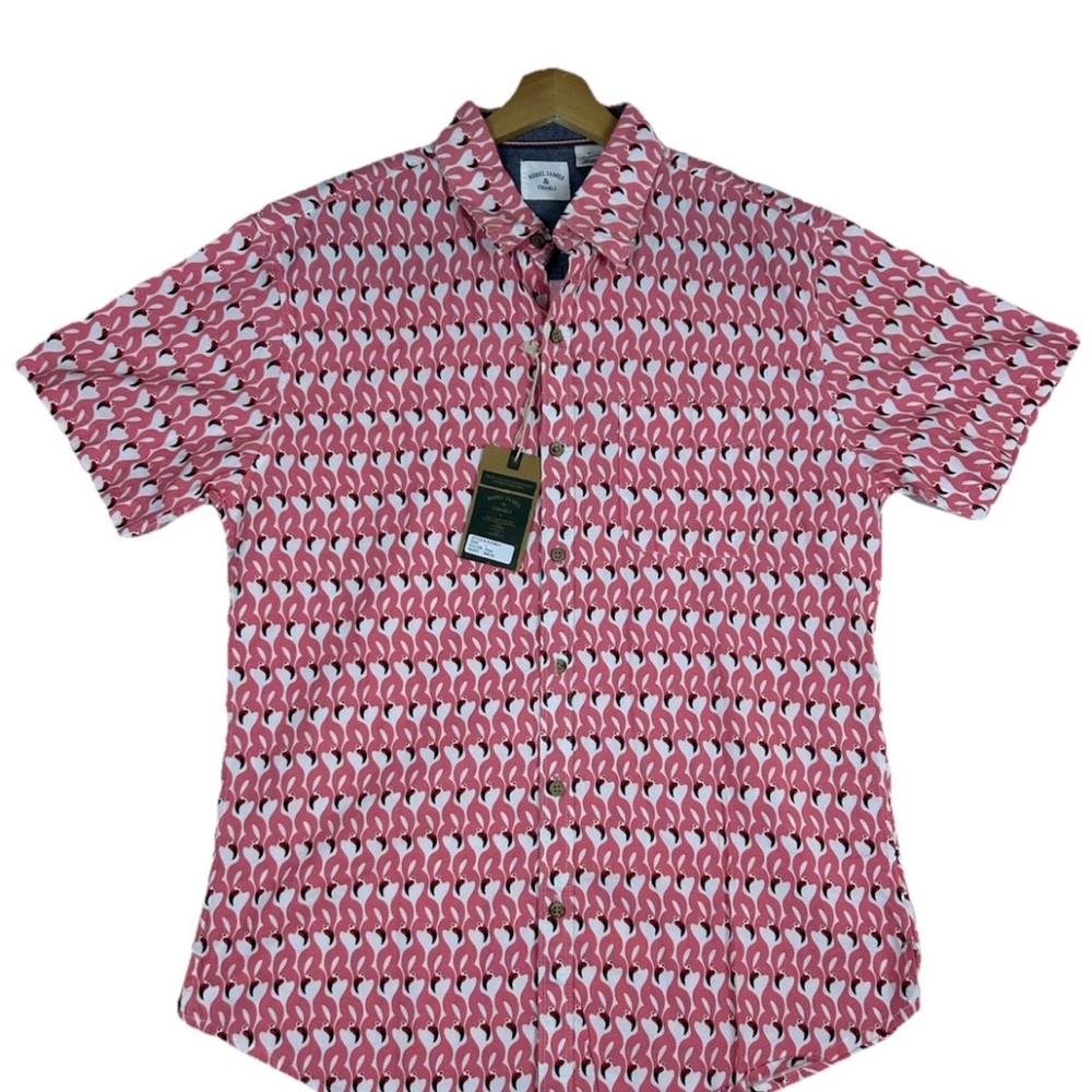 Men's Pink Flamingo Print Shirt